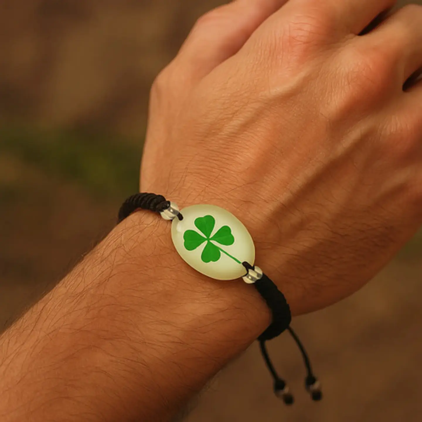 Pulsera Hombre Y Mujer Manilla Trébol Brilla En La Oscuridad 6