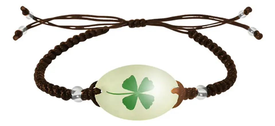 Pulsera Hombre Y Mujer Manilla Trébol Brilla En La Oscuridad 9