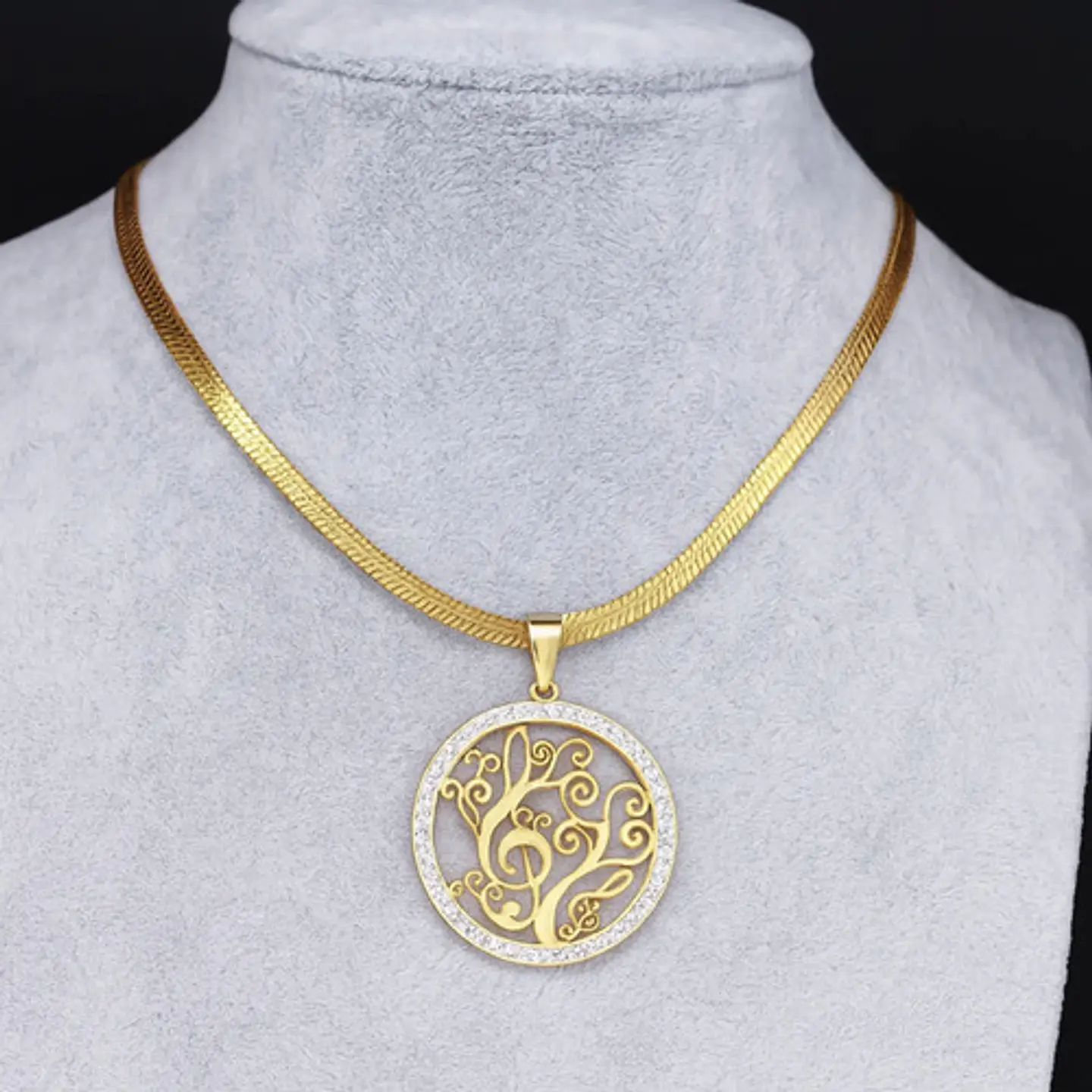 Collar Para Hombres Dije Virgen De Guadalupe Acero Color Oro 4