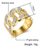 Anillo Para Hombre Incrustaciones Piedras Hip Hop Color Oro - Miniatura 2