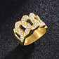 Anillo Para Hombre Incrustaciones Piedras Hip Hop Color Oro - Miniatura 6