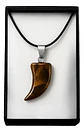 Collar Hombre Y Mujer Dije Diente Lobo Piedra Ojo De Tigre - Miniatura 12