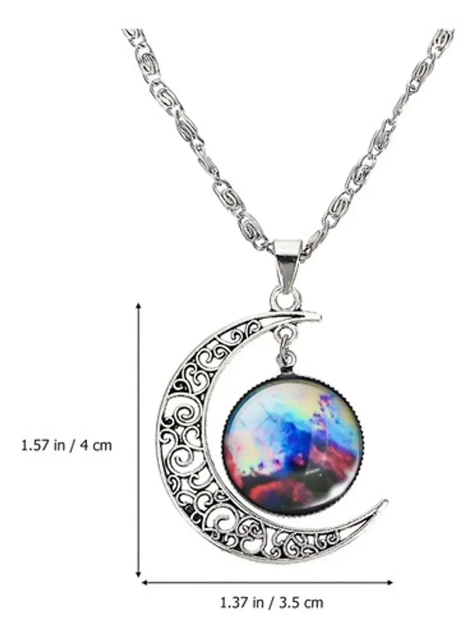 Collar Para Mujer Dije Luna Cristal Galaxia Universo Planeta 2
