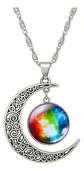 Collar Para Mujer Dije Luna Cristal Galaxia Universo Planeta - Miniatura 9