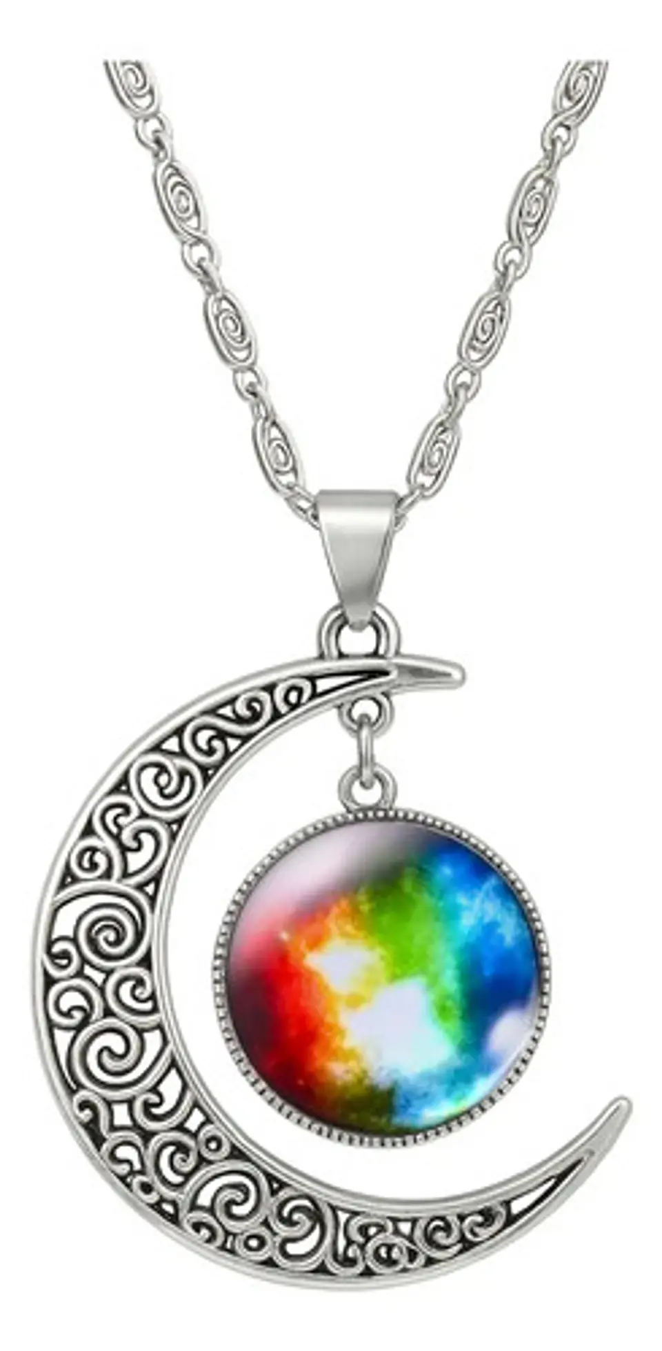 Collar Para Mujer Dije Luna Cristal Galaxia Universo Planeta 9