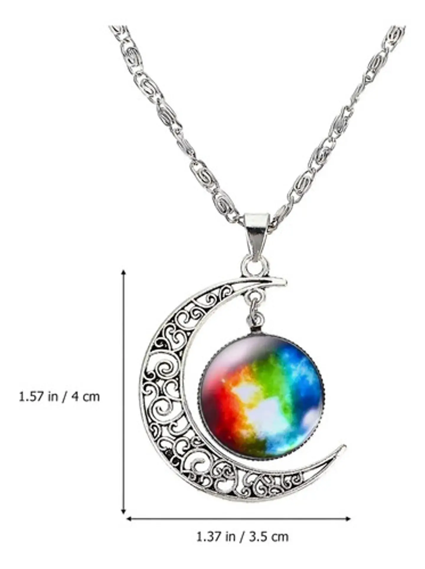 Collar Para Mujer Dije Luna Cristal Galaxia Universo Planeta 10