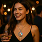Collar Para Mujer Dije Luna Cristal Galaxia Universo Planeta - Miniatura 14