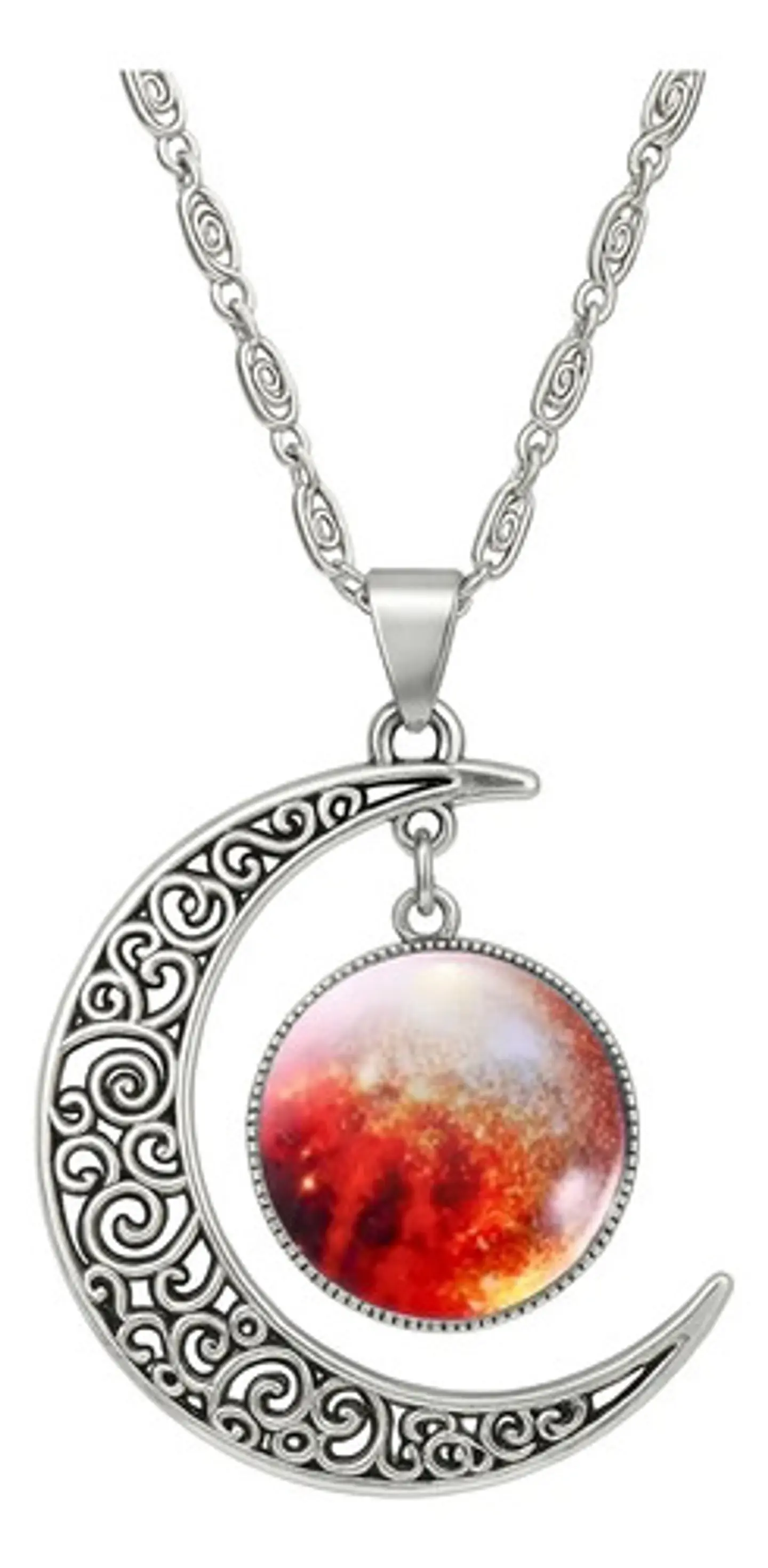 Collar Para Mujer Dije Luna Cristal Galaxia Universo Planeta 15