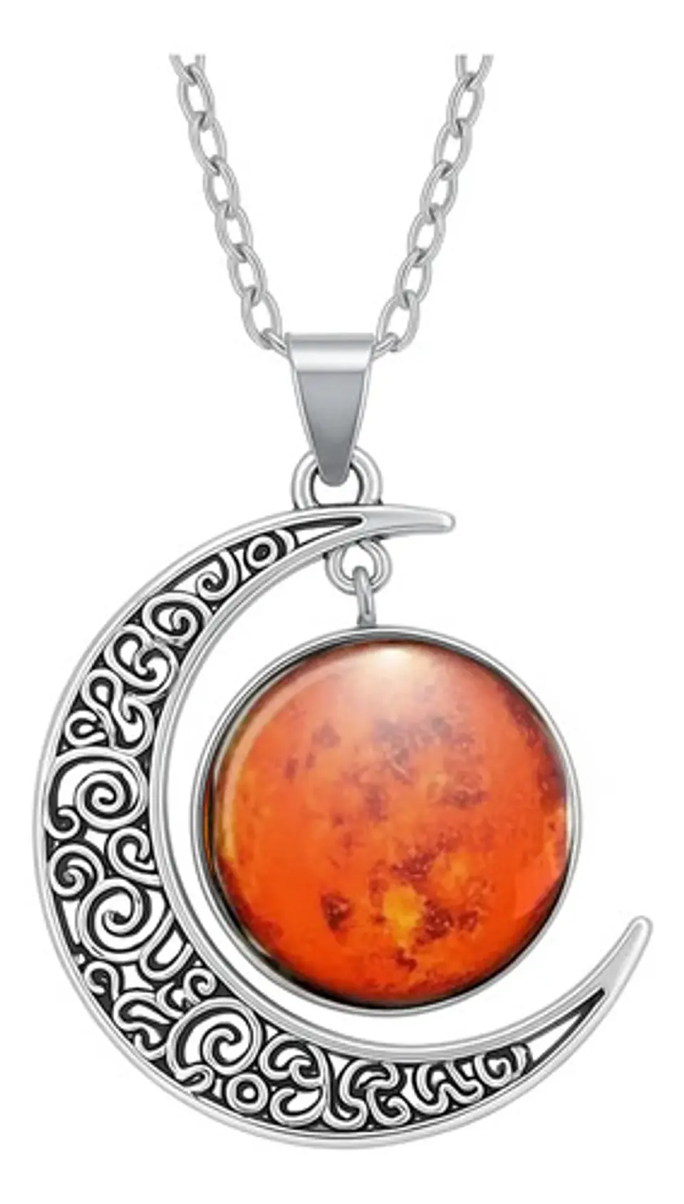 Collar Para Mujer Dije Luna Cristal Galaxia Universo Planeta 21