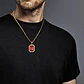 Collar Para  Hombre Dije Hip Hop Piedra Gema Cuadrada Acero - Miniatura 7