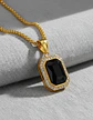 Collar Para  Hombre Dije Hip Hop Piedra Gema Cuadrada Acero - Miniatura 31