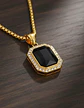 Collar Para  Hombre Dije Hip Hop Piedra Gema Cuadrada Acero - Miniatura 34