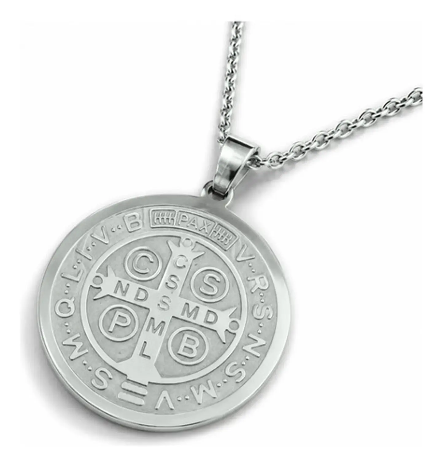 Collar Hombres Y Mujeres Dije Sello San Benito Abad Medalla 11
