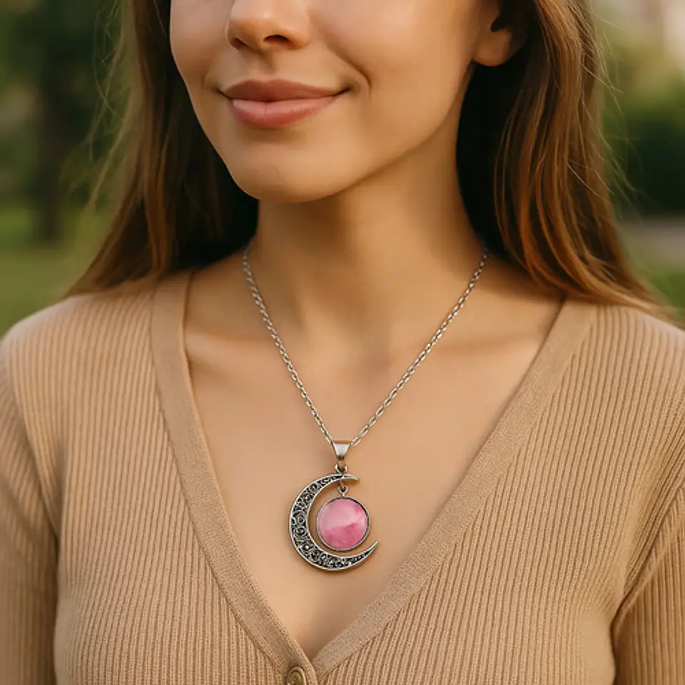 Collar Para Mujeres Con Dije Luna Nebulosa Galaxia Universo 15