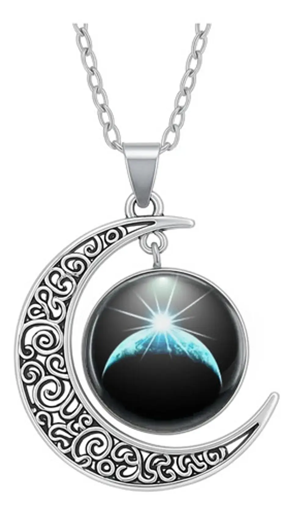 Collar Para Mujeres Con Dije Luna Nebulosa Galaxia Universo 26