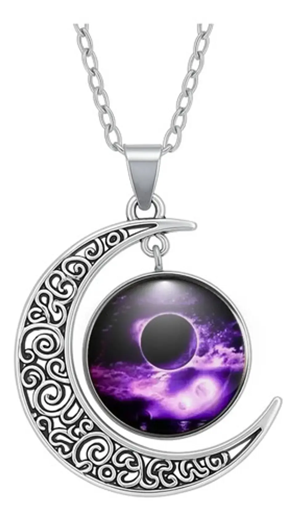 Collar Para Mujeres Con Dije Luna Nebulosa Galaxia Universo 33