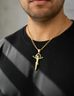 Collar Para Hombres Dije Crucifijo Con Piedras Cz Color Oro - Miniatura 2