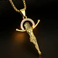 Collar Para Hombres Dije Crucifijo Con Piedras Cz Color Oro - Miniatura 10
