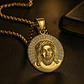 Collar Para Hombres Dije Piedras Cz Cristo Jesús Color Oro - Miniatura 4