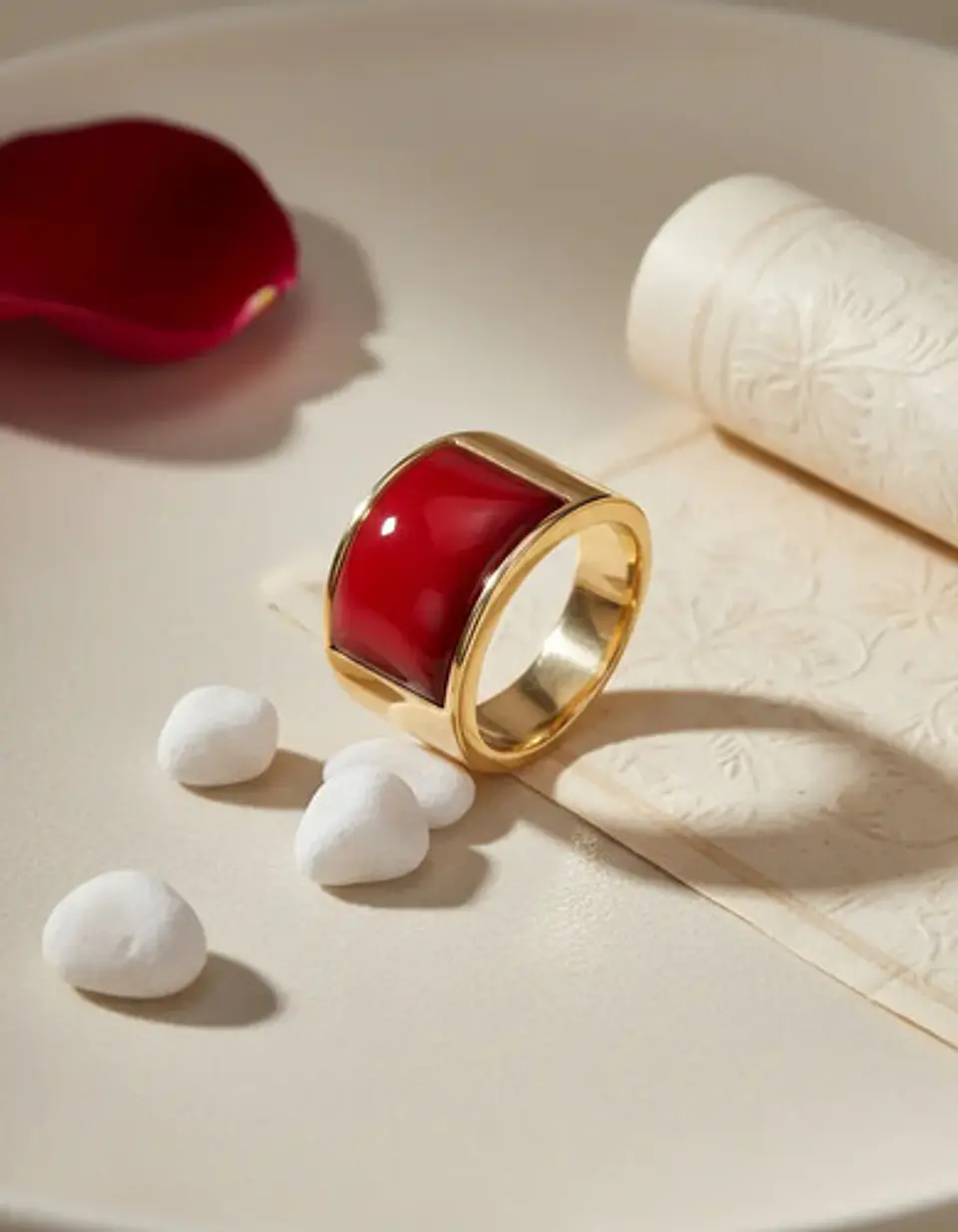 Anillo Para Hombres Mujeres Con Piedra De Ópalo Geométrico 10