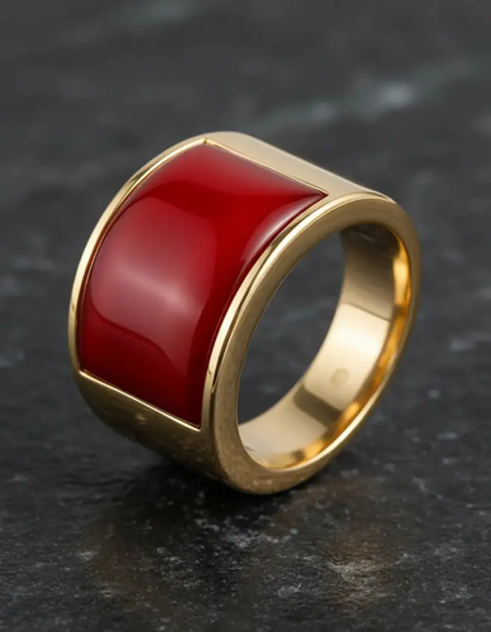 Anillo Para Hombres Mujeres Con Piedra De Ópalo Geométrico 14