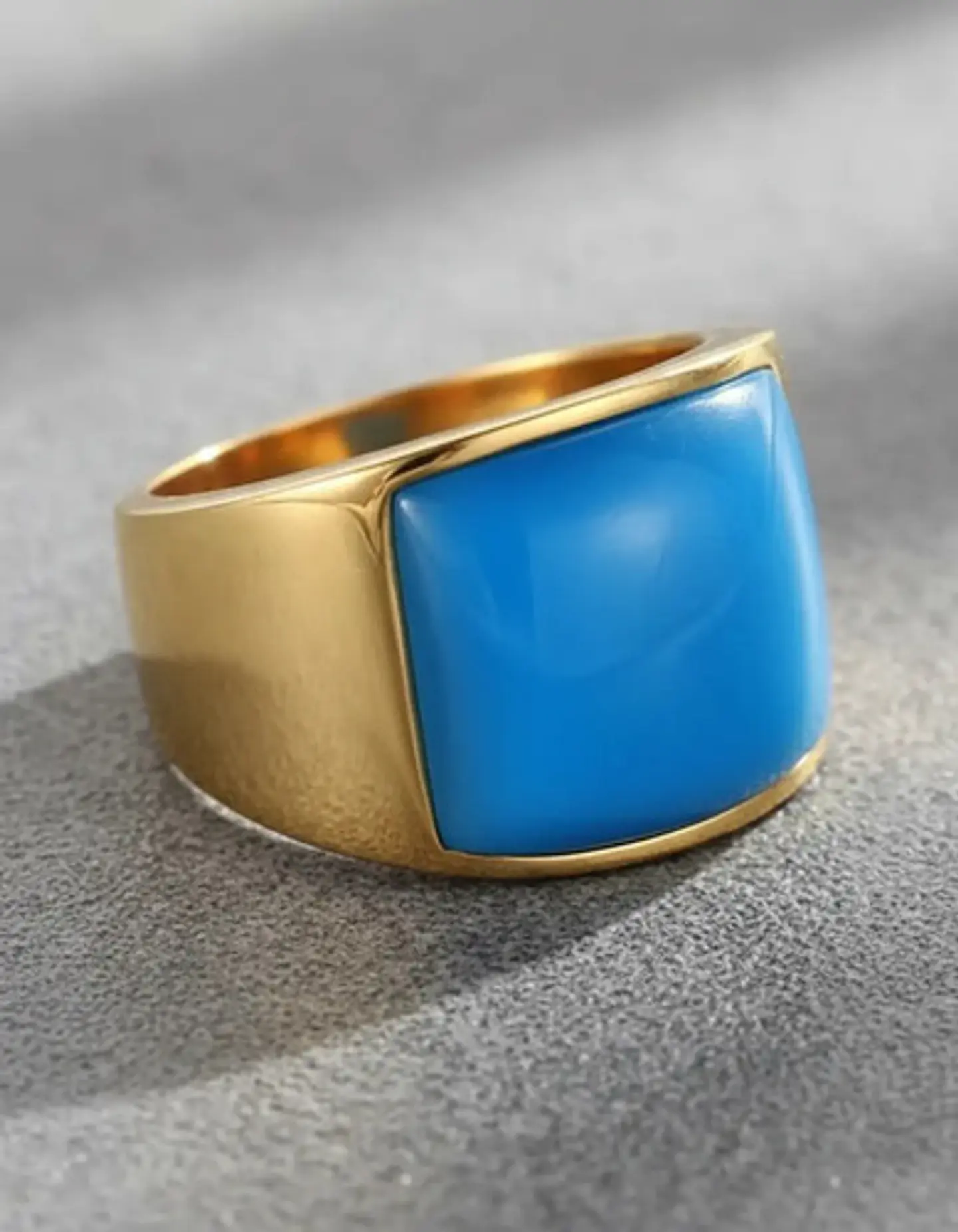 Anillo Para Hombres Mujeres Con Piedra De Ópalo Geométrico 20