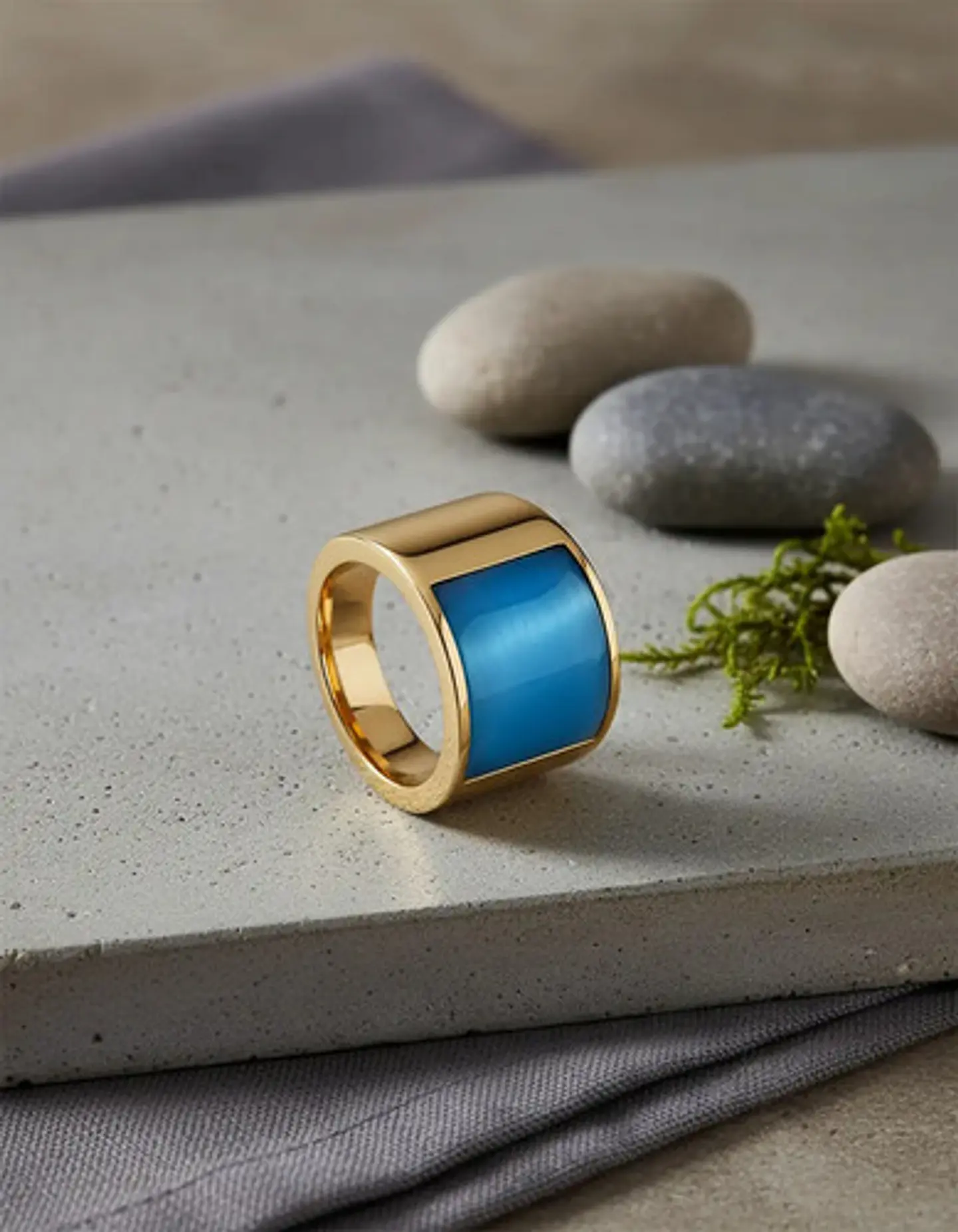 Anillo Para Hombres Mujeres Con Piedra De Ópalo Geométrico 21