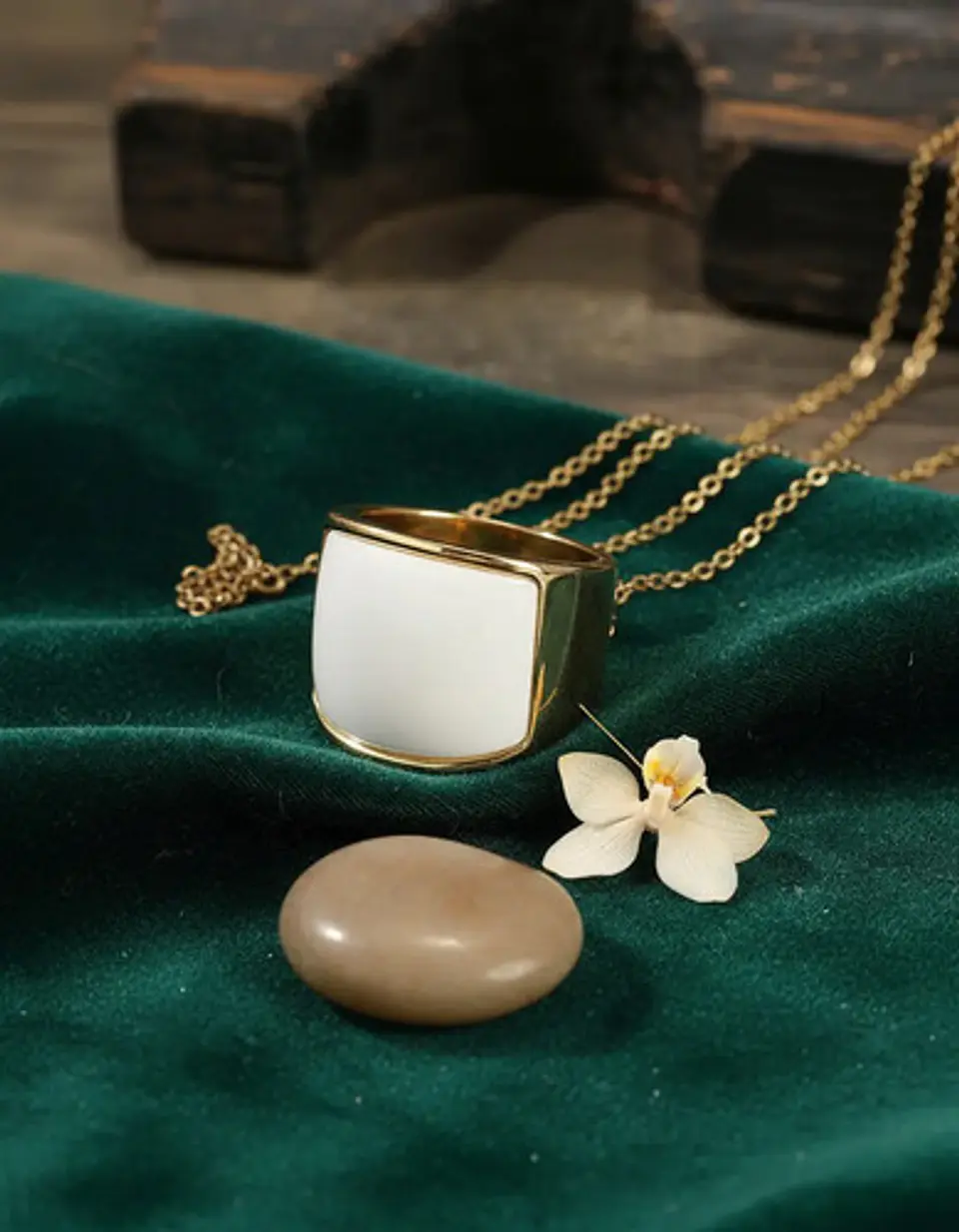Anillo Para Hombres Mujeres Con Piedra De Ópalo Geométrico 29