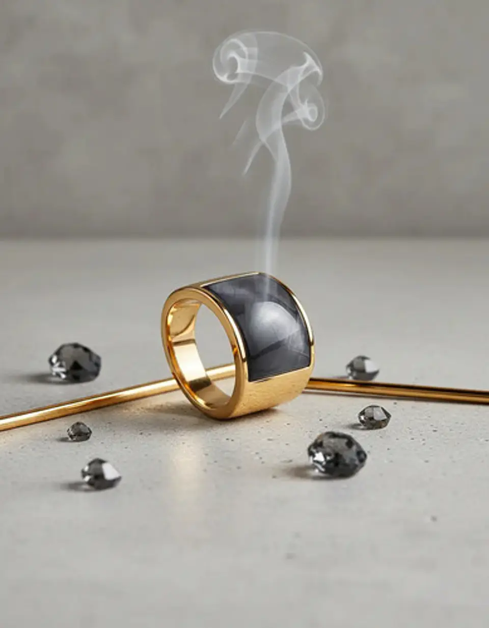 Anillo Para Hombres Mujeres Con Piedra De Ópalo Geométrico 34