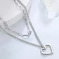 Collar Para Mujer Con Dije Corazón Pixelado Doble Cadena - Miniatura 4