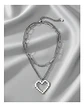 Collar Para Mujer Con Dije Corazón Pixelado Doble Cadena - Miniatura 5