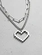Collar Para Mujer Con Dije Corazón Pixelado Doble Cadena - Miniatura 6