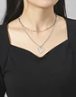 Collar Para Mujer Con Dije Corazón Pixelado Doble Cadena - Miniatura 7