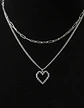 Collar Para Mujer Con Dije Corazón Pixelado Doble Cadena - Miniatura 9