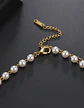 Collar Para Mujeres Dije Corazón Y Perlas Doble Cadena Acero - Miniatura 8