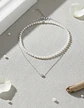 Collar Para Mujeres Dije Corazón Y Perlas Doble Cadena Acero - Miniatura 13