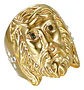 Anillo Hip Hop Para Hombre Rostro Jesús Y Piedras Color Oro - Miniatura 1