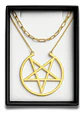Collar Para Mujer Dije Estrella Pentagrama Acero Color Oro - Miniatura 2