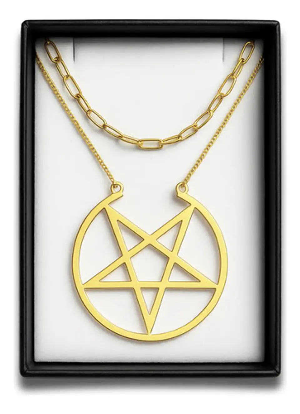 Collar Para Mujer Dije Estrella Pentagrama Acero Color Oro 2