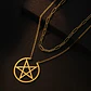 Collar Para Mujer Dije Estrella Pentagrama Acero Color Oro - Miniatura 4