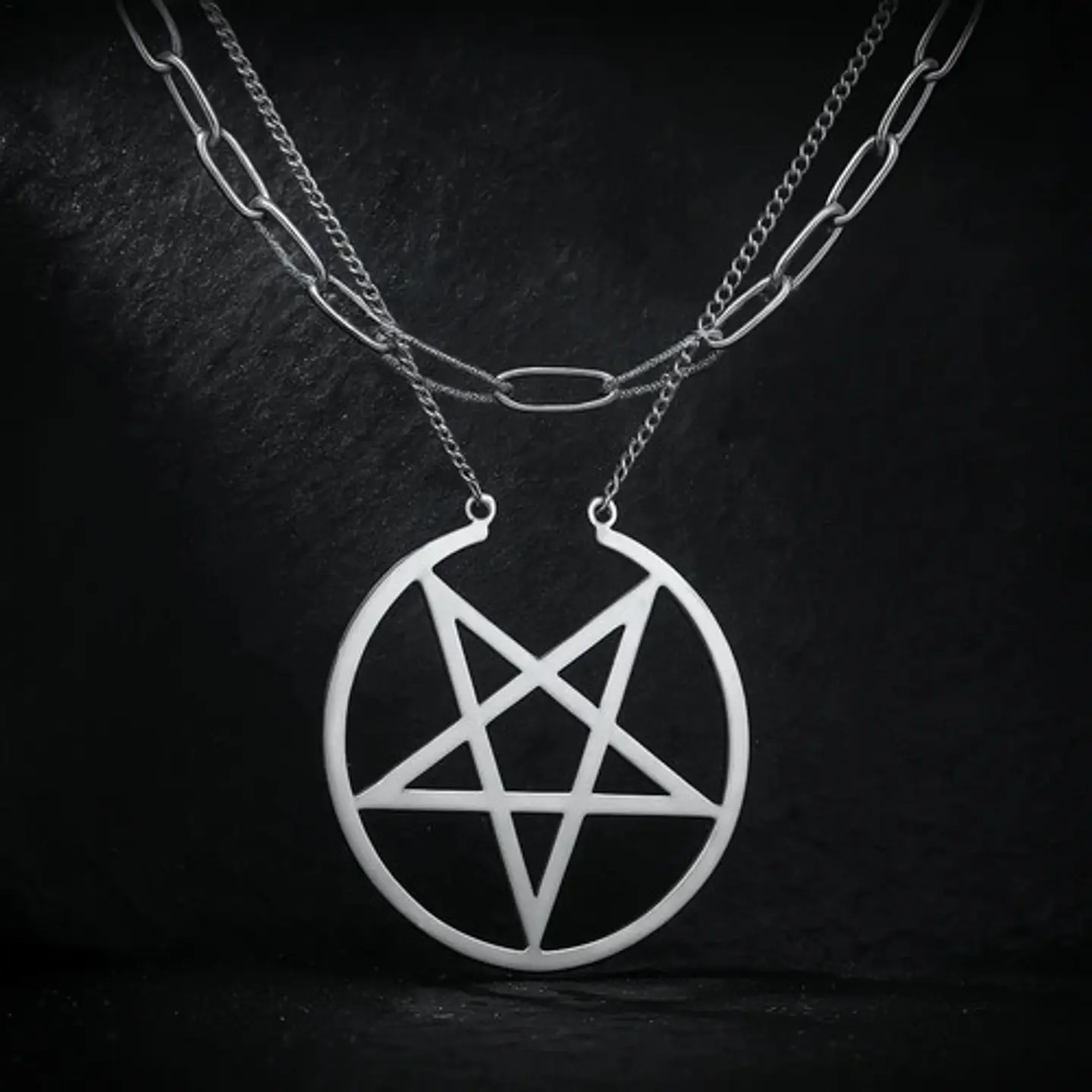 Collar Para Mujer Dije Estrella Pentagrama Acero Color Oro 9