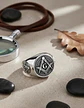 Anillo Para Hombre Simbolo Mason Escuadra Color Plata Acero - Miniatura 7