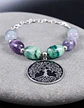 Collar Para Mujer Dije Árbol De La Vida Con Piedras Fluorita - Miniatura 2