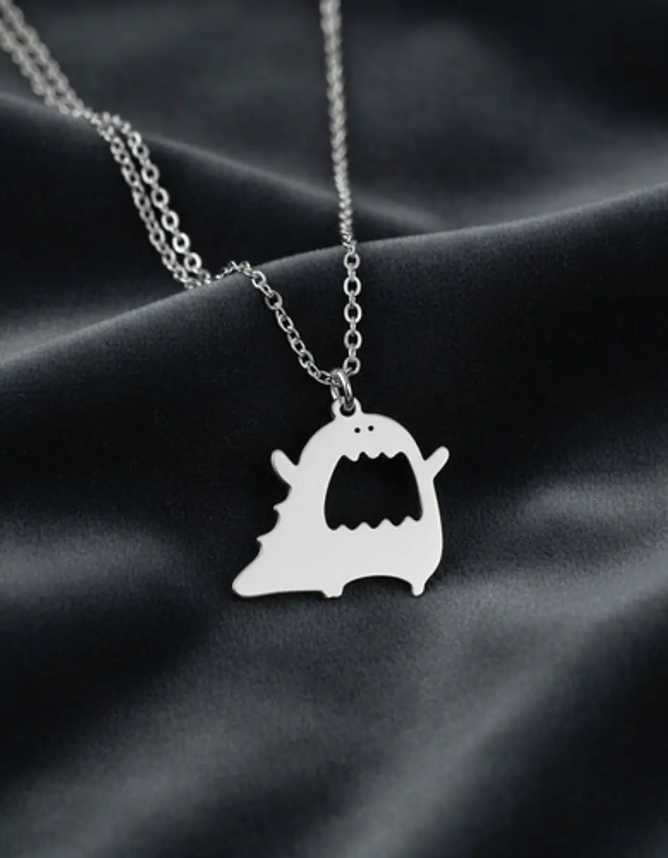 Collar Cute En Acero Para Hombre Y Mujer Dije Cute Monstruo 14