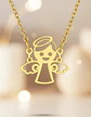 Collar En Acero Para Mujer Dije Cute De Angel De La Guardia - Miniatura 2