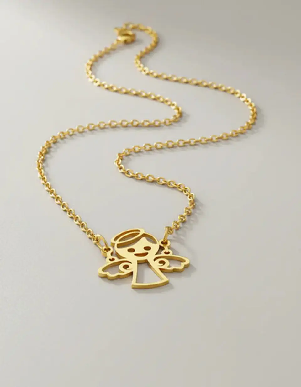 Collar En Acero Para Mujer Dije Cute De Angel De La Guardia 5