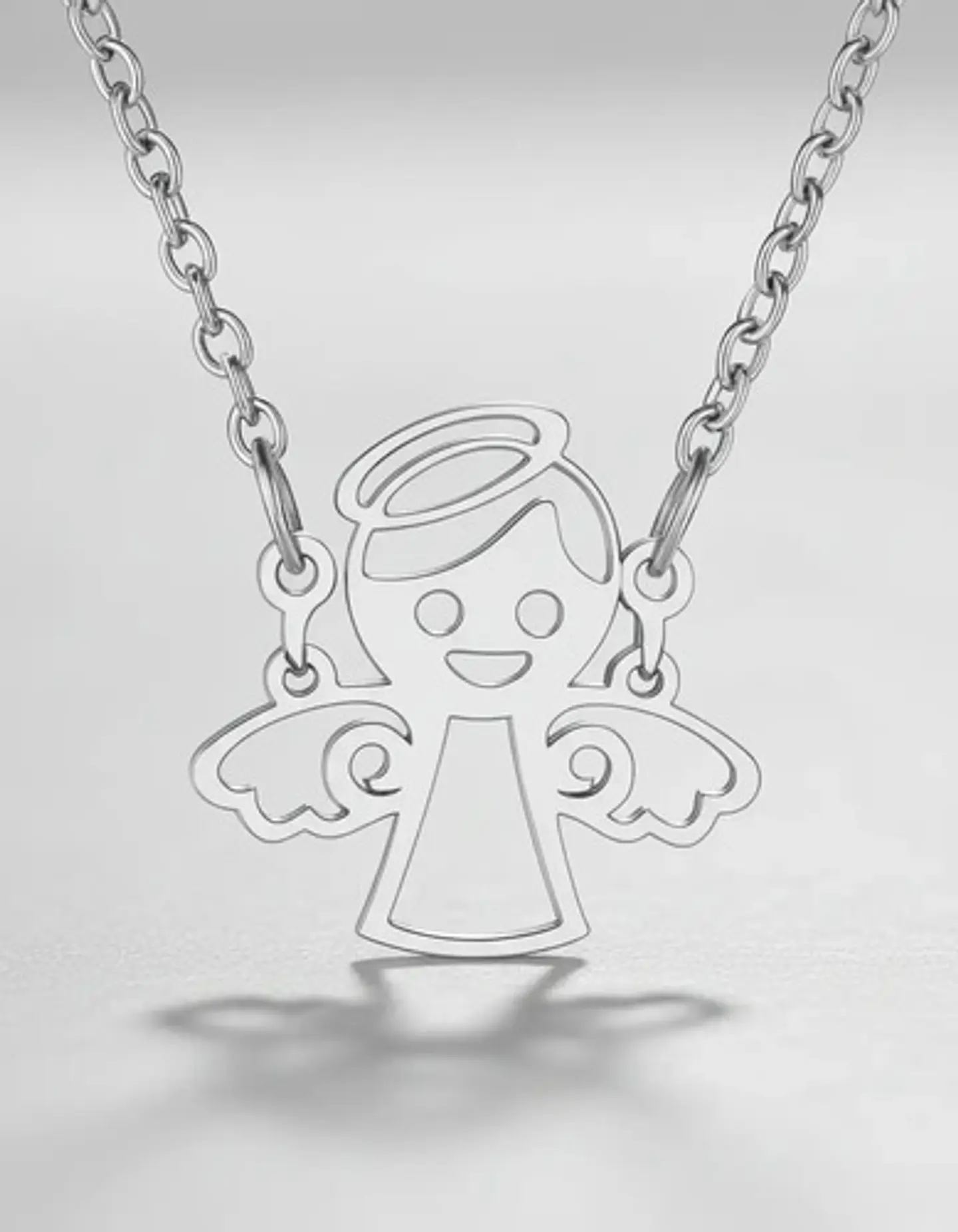 Collar En Acero Para Mujer Dije Cute De Angel De La Guardia 12