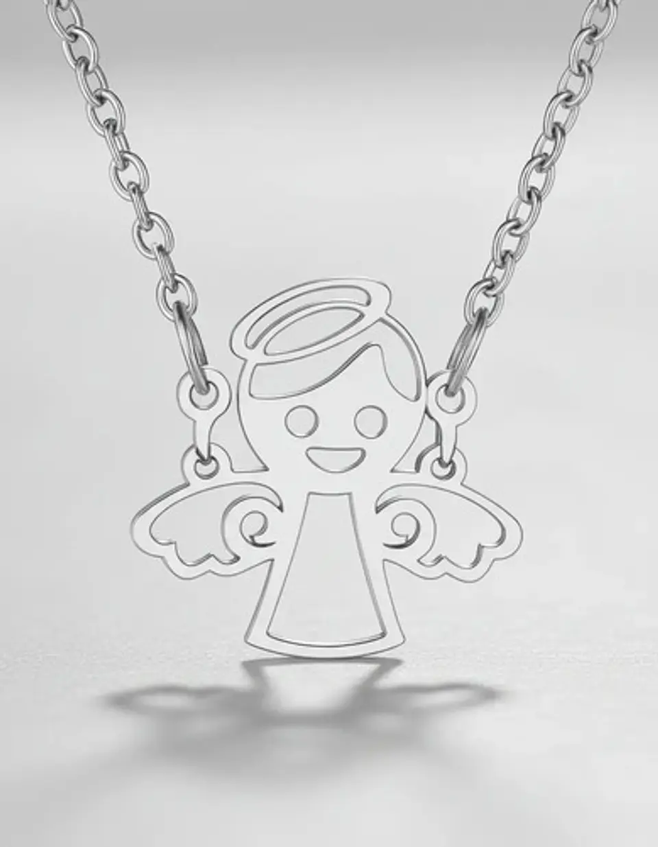 Collar En Acero Para Mujer Dije Cute De Angel De La Guardia 12