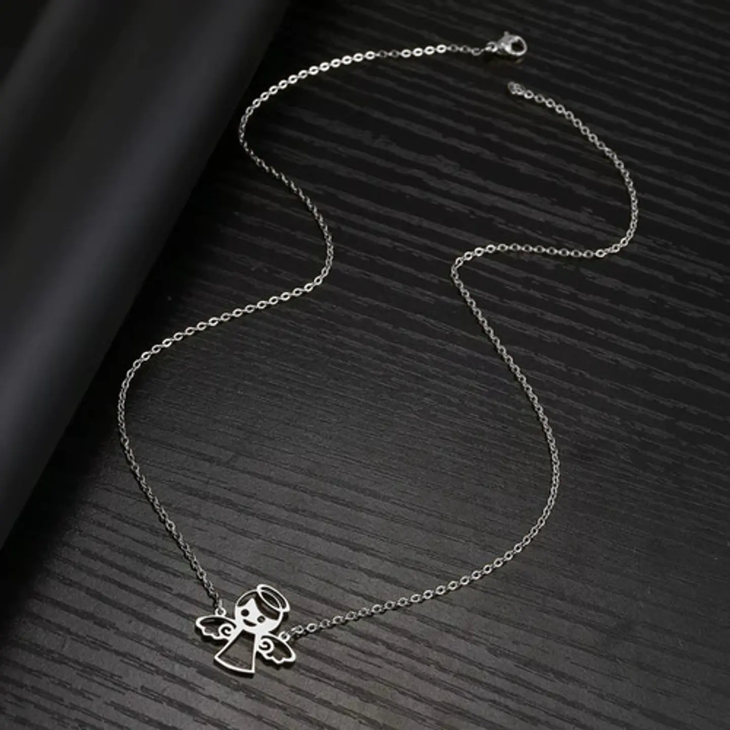 Collar En Acero Para Mujer Dije Cute De Angel De La Guardia 15