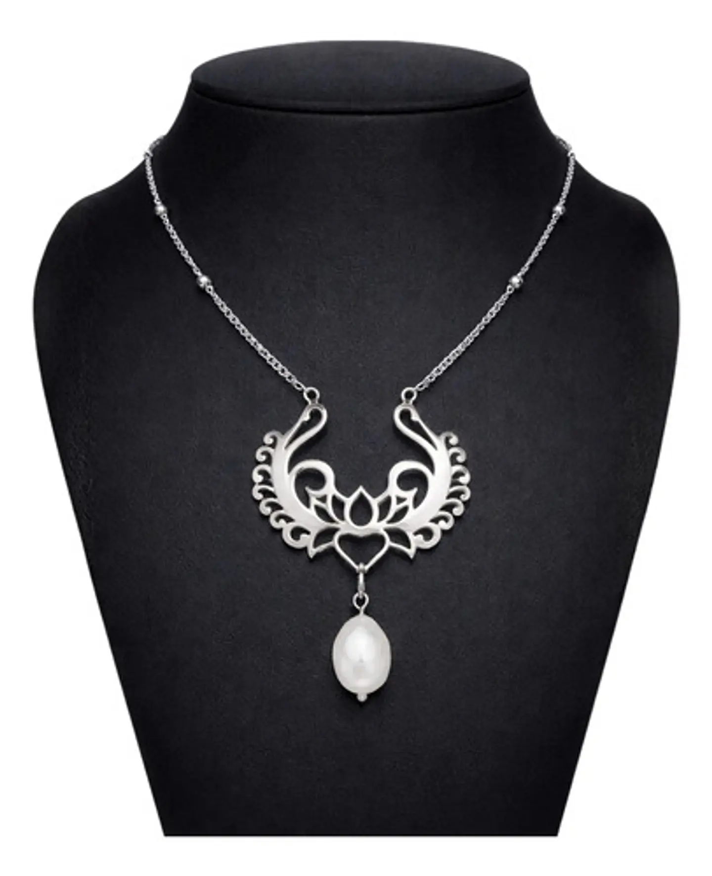Collar Para Mujer Dije Loto Con Perla Natural De Agua Dulce 1